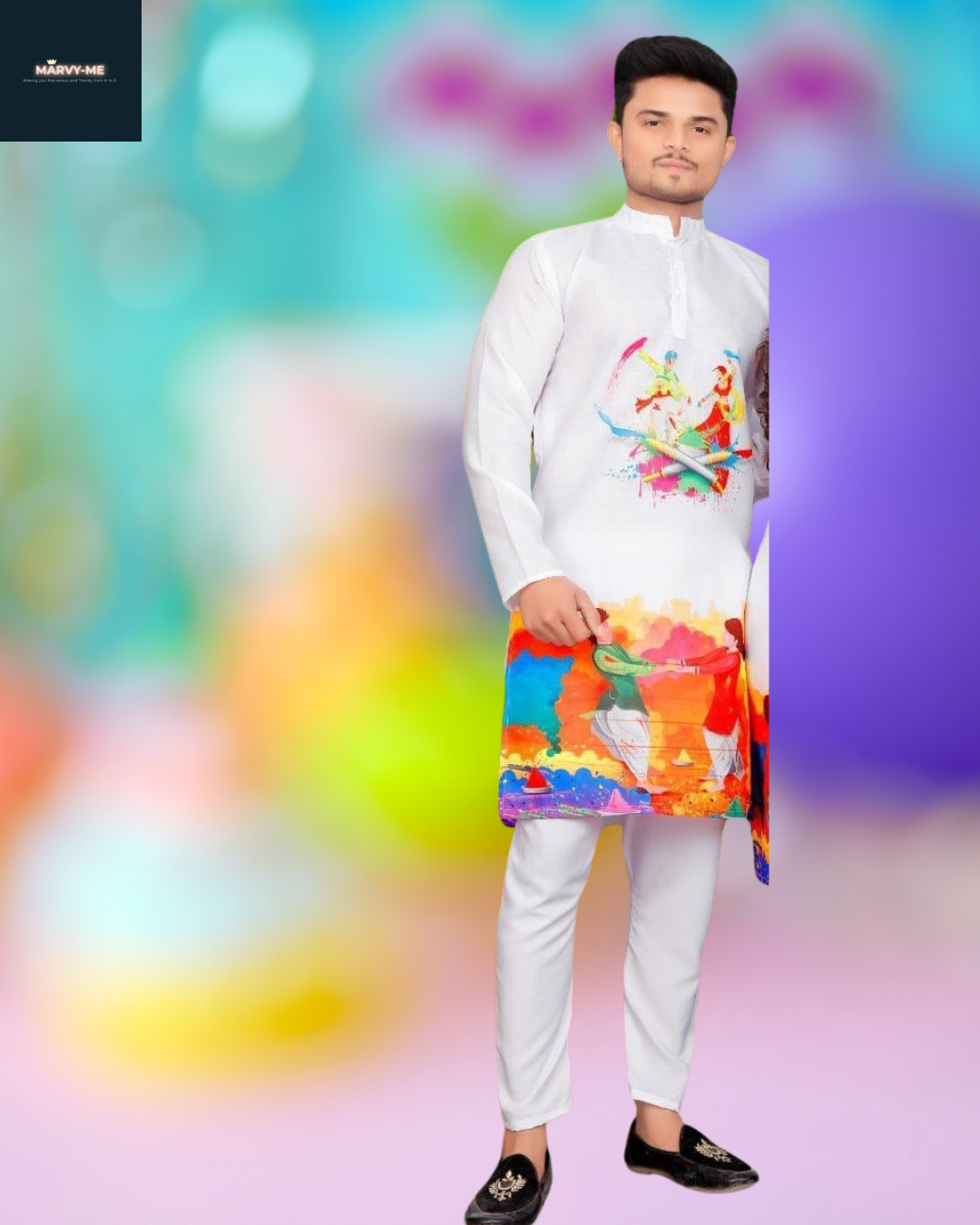 Holi Couple Dress – Kurta/Kurti Combo for Festive Twinning