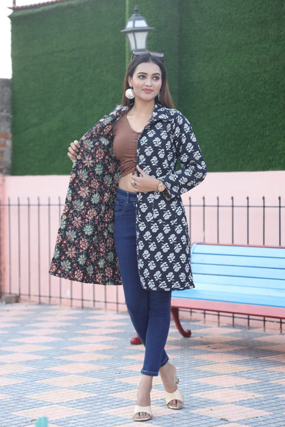 Bagru Cotton Printed Reversible Quilted Jackets