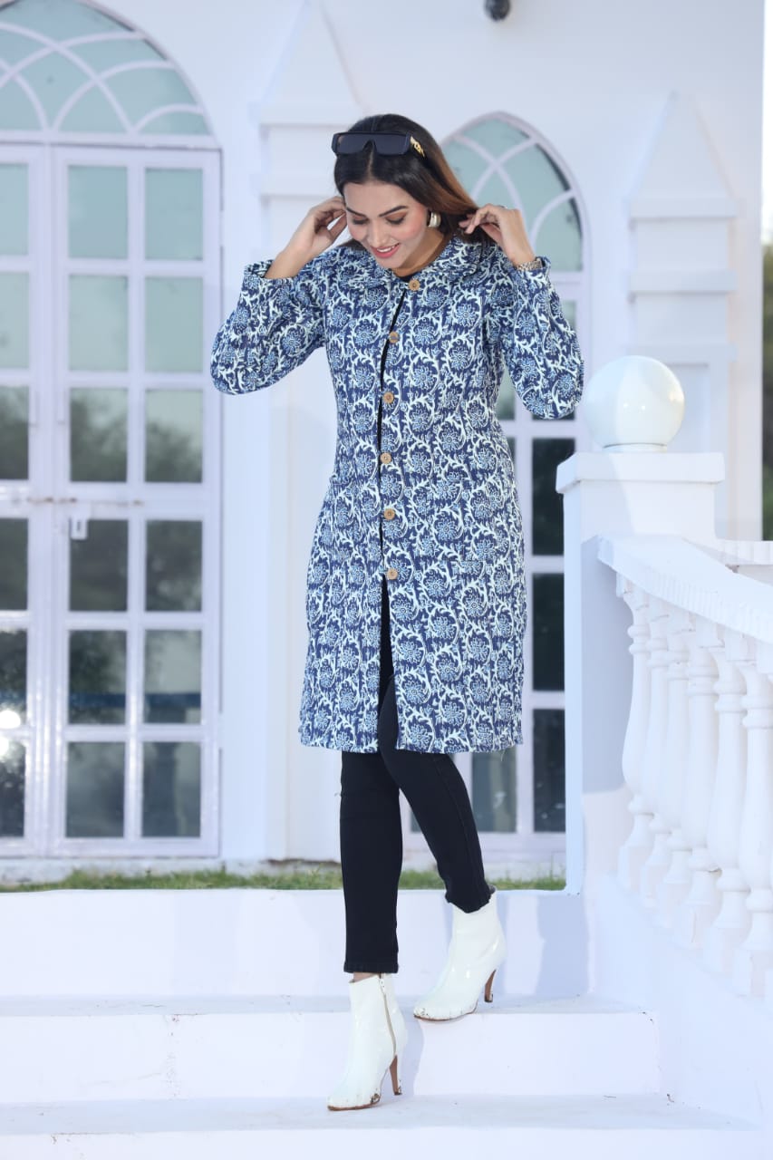 Bagru Cotton Printed Reversible Quilted Jackets