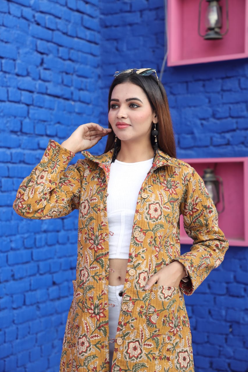 Bagru Cotton Printed Reversible Quilted Jackets