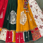 Multicolor cotton printed and mirror work gujarati garba navratri lehenga chaniya choli