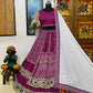 Purple cotton print and mirror handwork gujarati garba navratri lehenga chaniya choli