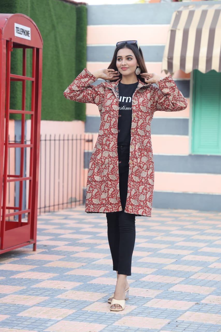 Bagru Cotton Printed Reversible Quilted Jackets