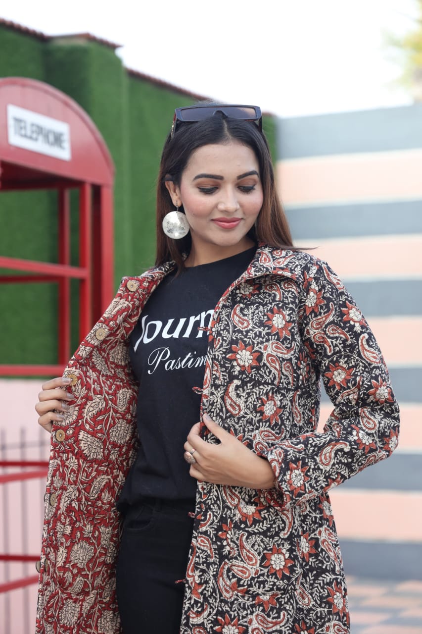 Bagru Cotton Printed Reversible Quilted Jackets