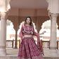 Burgundy Bagru Printed Designer Lehenga Choli