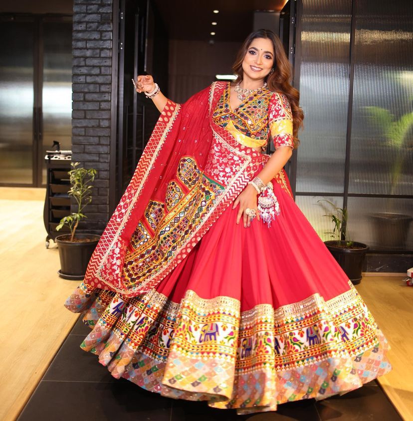 New Navratri Designer Navratri Lehenga with Muslin Cotton