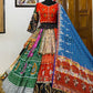 Designer-Printed Navratri Lehenga Choli with Real Mirror Work Multicolor