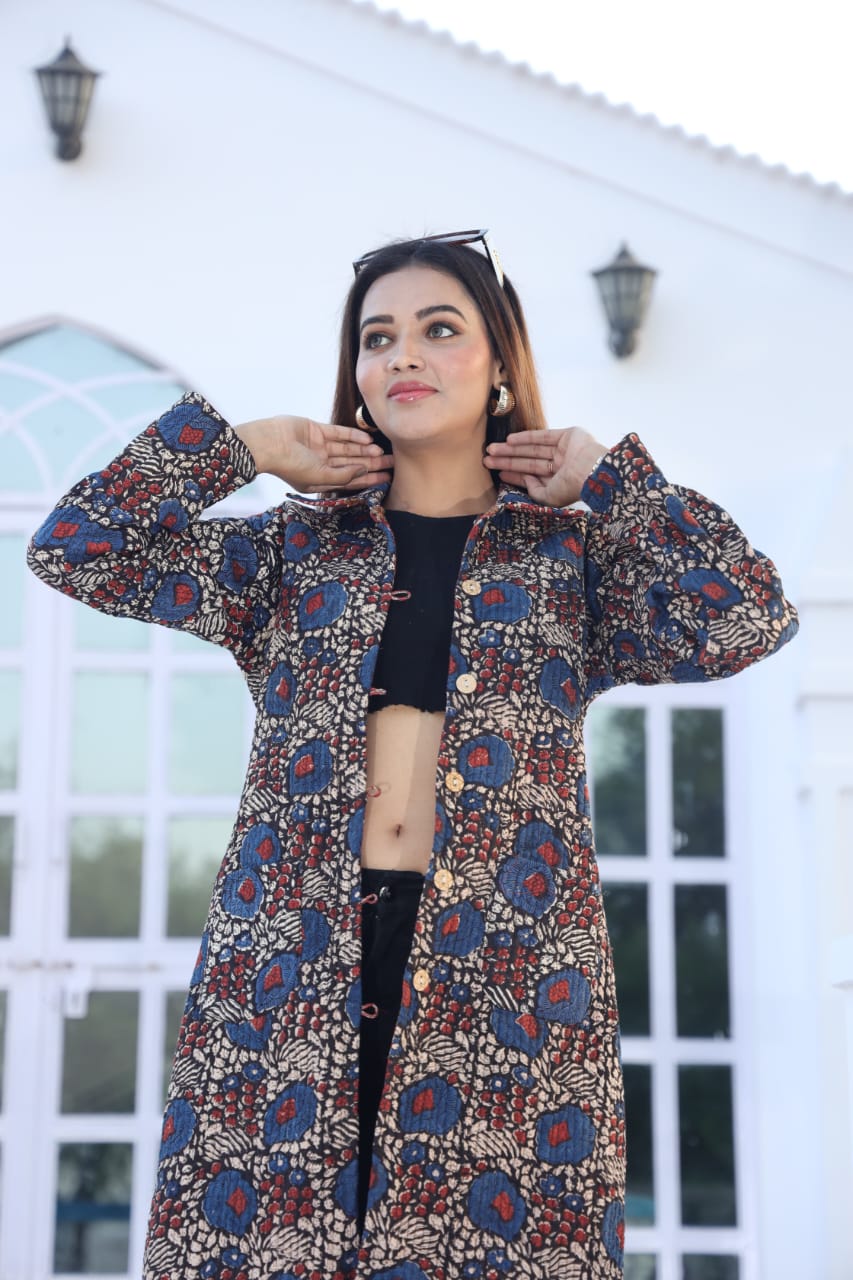 Bagru Cotton Printed Reversible Quilted Jackets