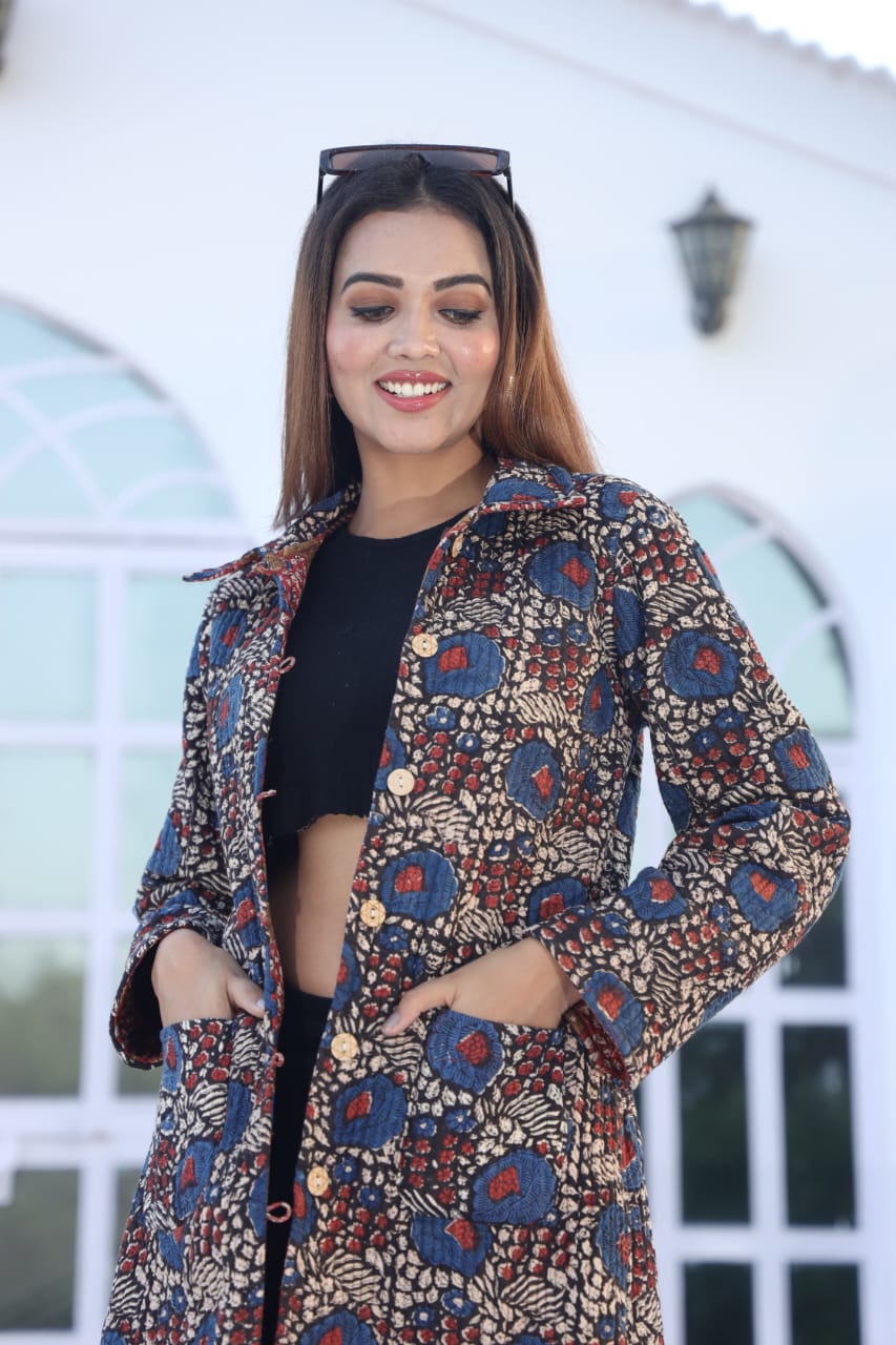 Bagru Cotton Printed Reversible Quilted Jackets