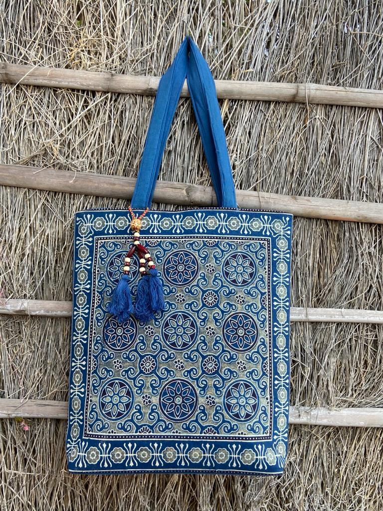 Ajrakh Bags with Emroidery