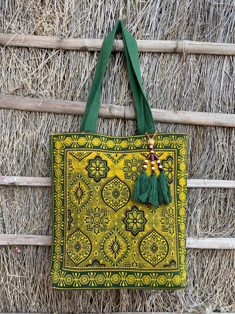 Ajrakh Bags with Emroidery