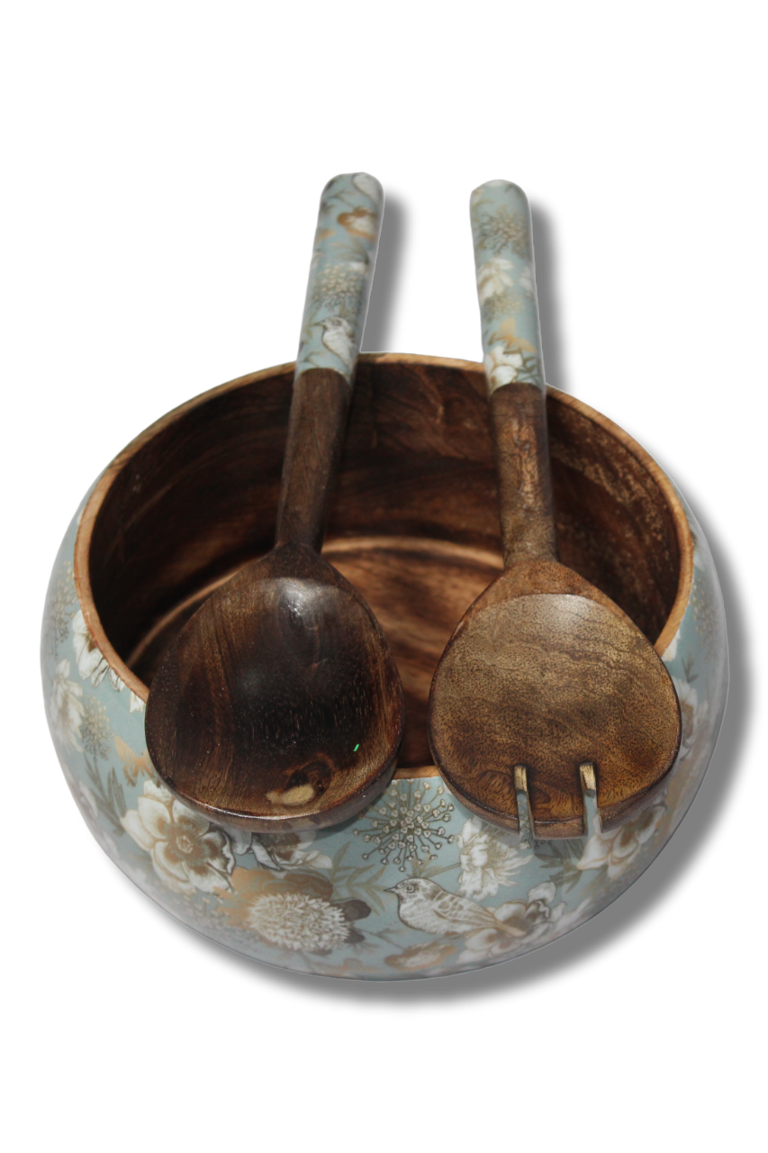 Handcrafted Mangowood Bowl & Platter Set